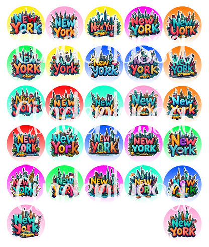 3.75 inch Round: New York for Cardstock Silicone Mold, for Aroma Bead Molds, Premium Cardstock Images