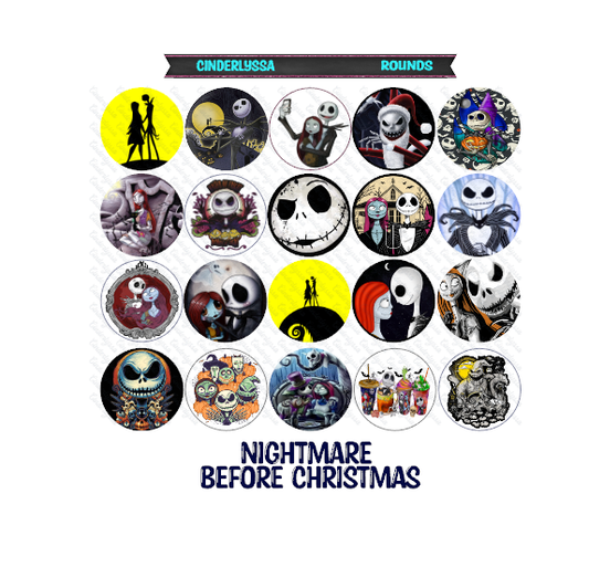 3 inch Round: Nightmare Before Christmas Mix Cardstock Only for freshies-NO MOLD for Aroma Bead Molds,Cardstock Silicone Mold,Premium Cardstock Images