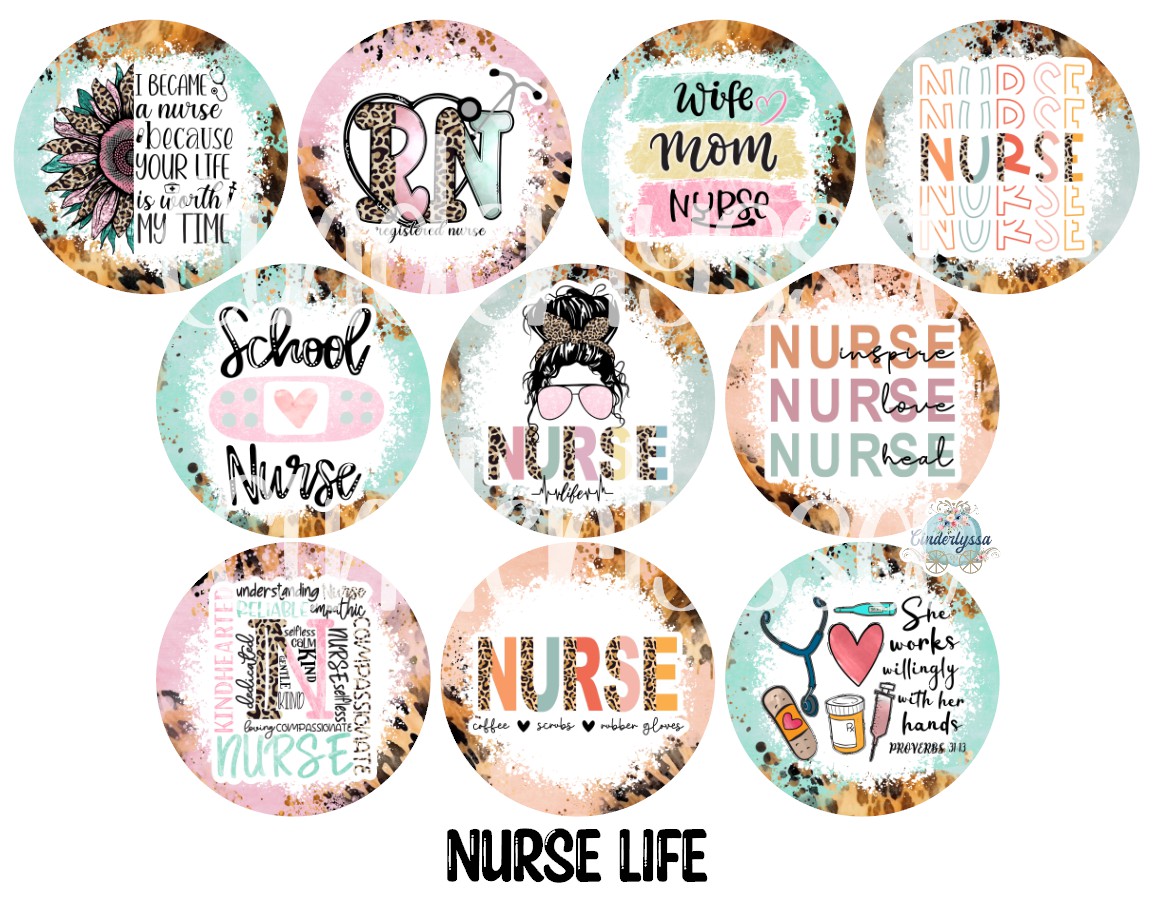 3 inch Round Nurse Life Cardstock Only for freshies - NO MOLD, for Aroma Bead Molds, Premium Cardstock Images
