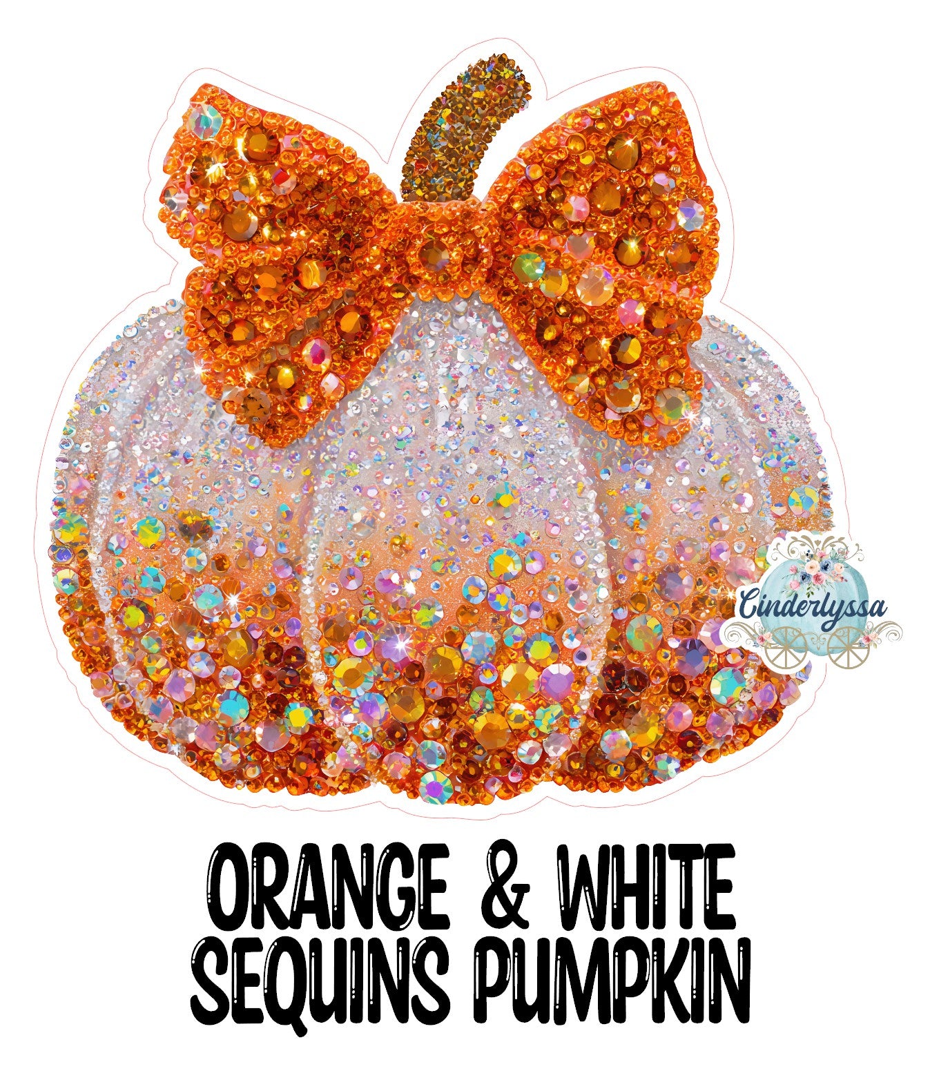 Orange and White Sequins Pumpkin Cardstock Silicone Mold, Aroma Bead Molds, Premium Cardstock Images