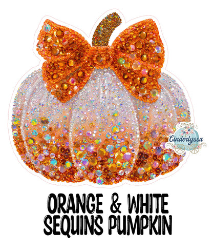 Orange and White Sequins Pumpkin Cardstock Silicone Mold, Aroma Bead Molds, Premium Cardstock Images