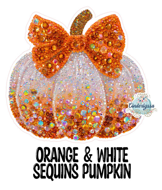 Orange and White Sequins Pumpkin Cardstock Silicone Mold, Aroma Bead Molds, Premium Cardstock Images