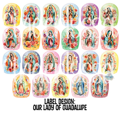 Label Design: Our Lady of Guadalupe Cardstock Silicone Mold, Aroma Bead Molds, Car Freshies, Premium Cardstock Images