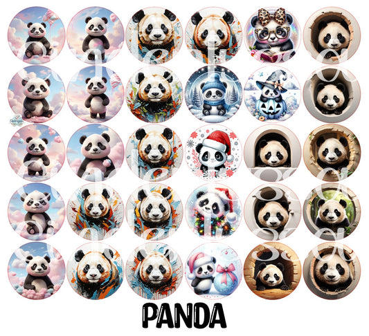 3 inch Round Panda Cardstock Only for freshies - NO MOLD: for Aroma Bead Cardstock Silicone Molds, Premium Cardstock Image