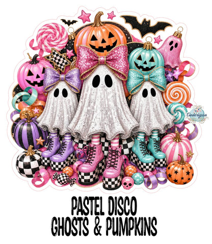 Pastel Disco Ghosts & Pumpkins Cardstock Silicone Mold, Aroma Bead Molds, Premium Cardstock Images