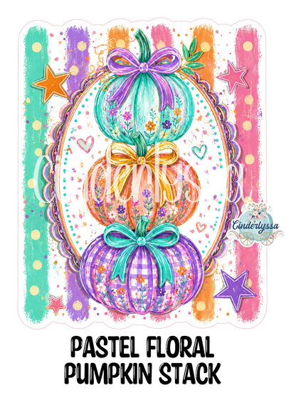 Pastel Floral Pumpkin Stack Cardstock Silicone Mold, Aroma Bead Molds, Premium Cardstock Images