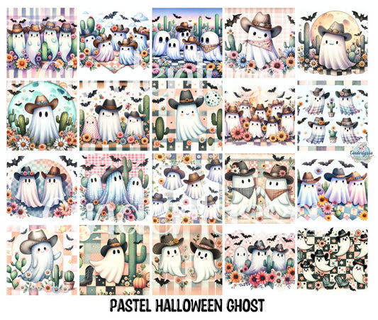 2.5 inch Square Pastel Halloween Ghost Cardstock Only for freshies - NO MOLD: Cardstock Silicone Mold, for Aroma Bead Molds, Premium Cardstock Images