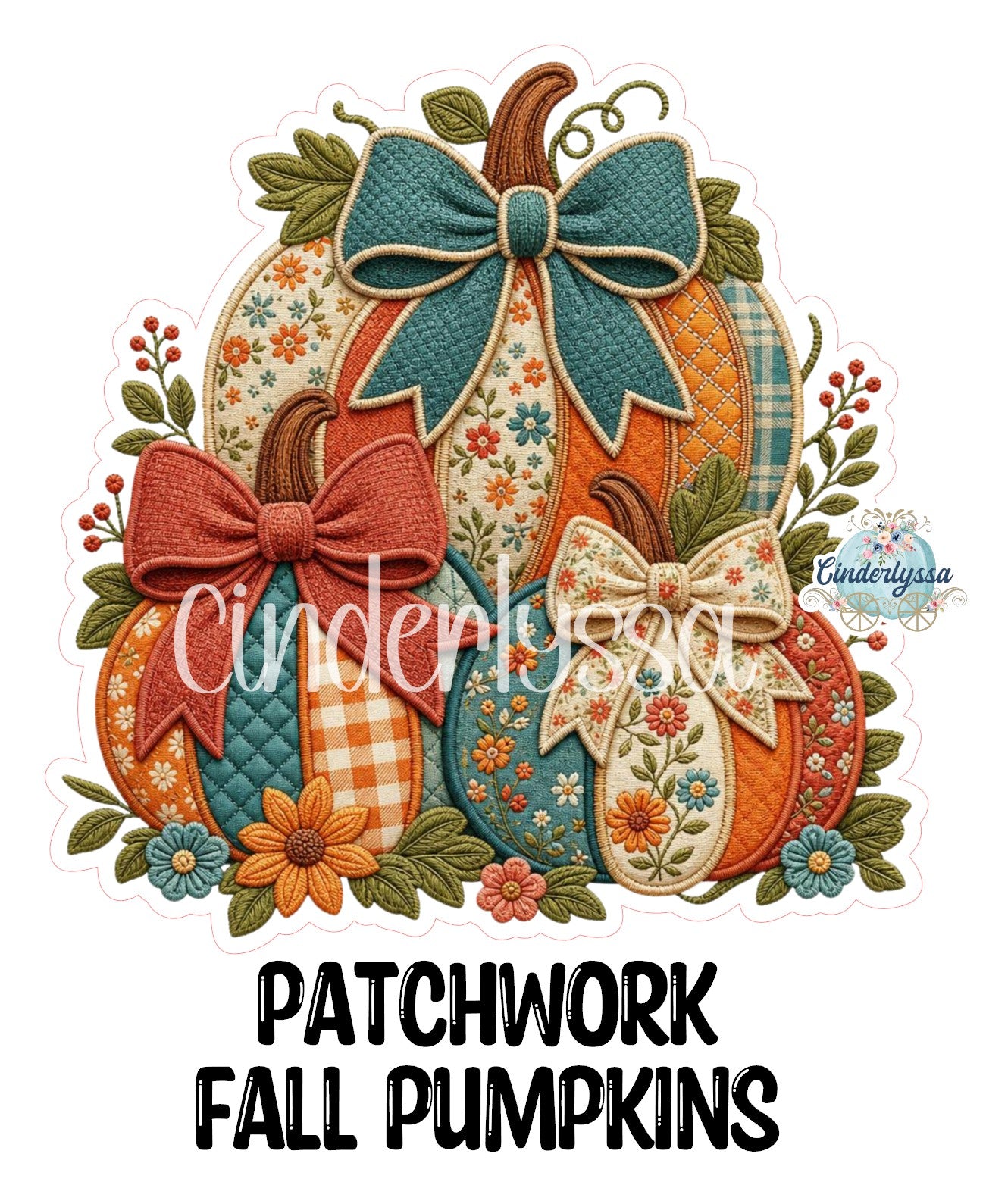 Patchwork Fall Pumpkins Cardstock Silicone Mold, Aroma Bead Molds, Premium Cardstock Images