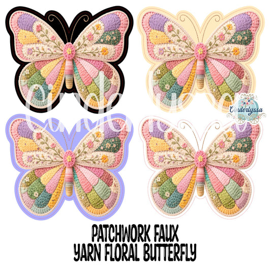 Patchwork Faux Yarn Floral Butterfly Cardstock Silicone Mold, Aroma Bead Molds, Premium Cardstock Images