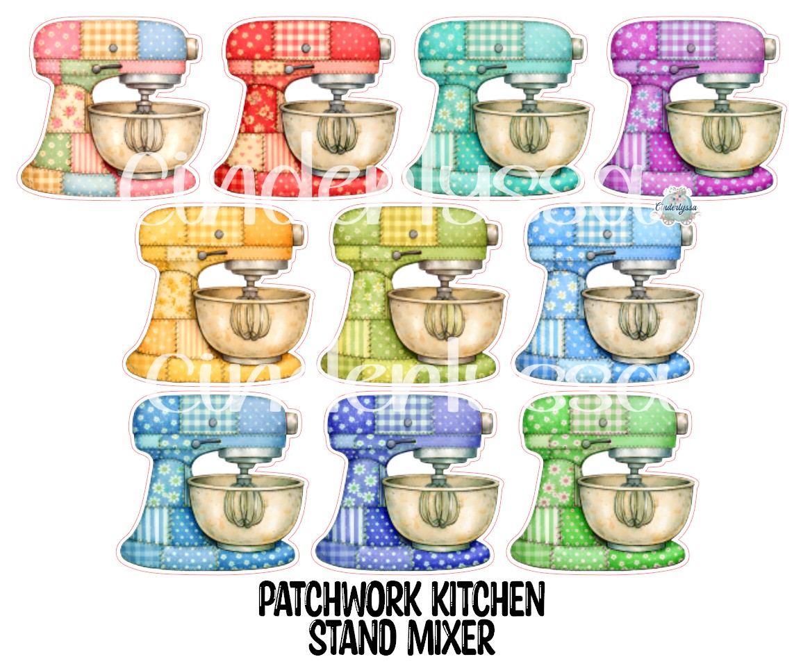 Patchwork Kitchen Stand Mixer Cardstock Silicone Mold, Aroma Bead Molds, Premium Cardstock Images