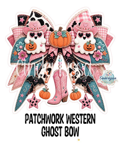 Patchwork Western Ghost Bow Cardstock Silicone Mold, Aroma Bead Molds, Premium Cardstock Images