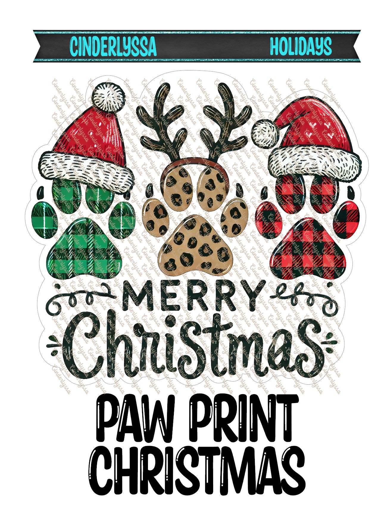Paw Print Christmas Cardstock Silicone Mold, Aroma Bead Molds, Premium Cardstock Images