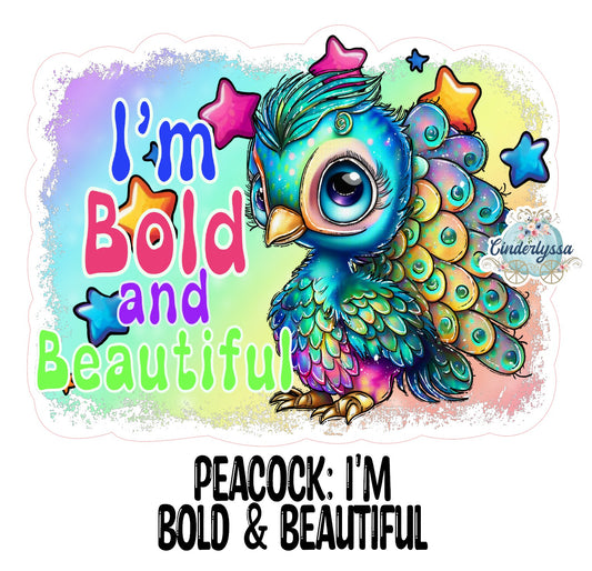Peacock: I'm Bold and Beautiful Cardstock Silicone Mold, Premium Cardstock Images
