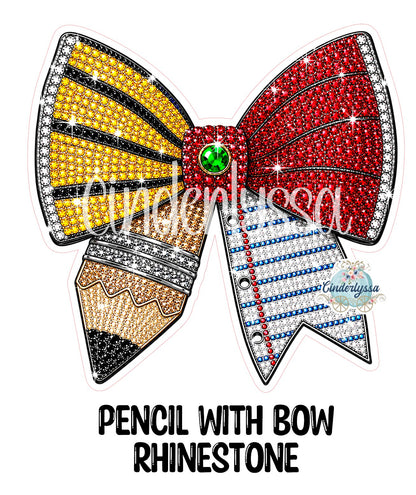 Pencil With Bow Rhinestone Cardstock Silicone Mold, Aroma Bead Molds, Freshie Mold, Premium Cardstock Images