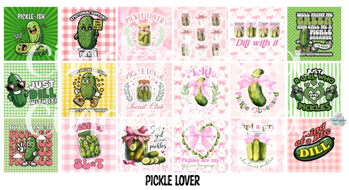 3 inch Square Pickle Lover Cardstock Only for freshies - NO MOLD: Cardstock Silicone Mold, Premium Cardstock Image