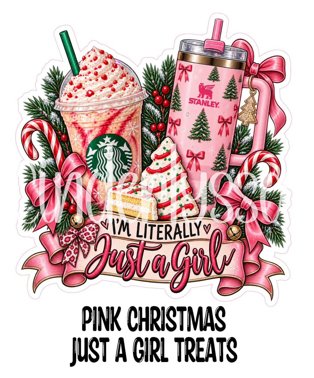 Pink Christmas Just a Girl Treats Cardstock Silicone Mold, Aroma Bead Molds, Premium Cardstock Images