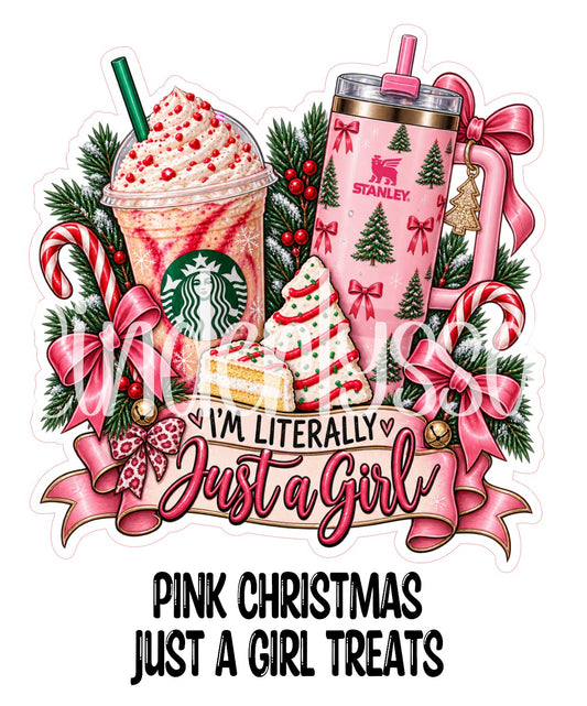 Pink Christmas Just a Girl Treats Cardstock Silicone Mold, Aroma Bead Molds, Premium Cardstock Images