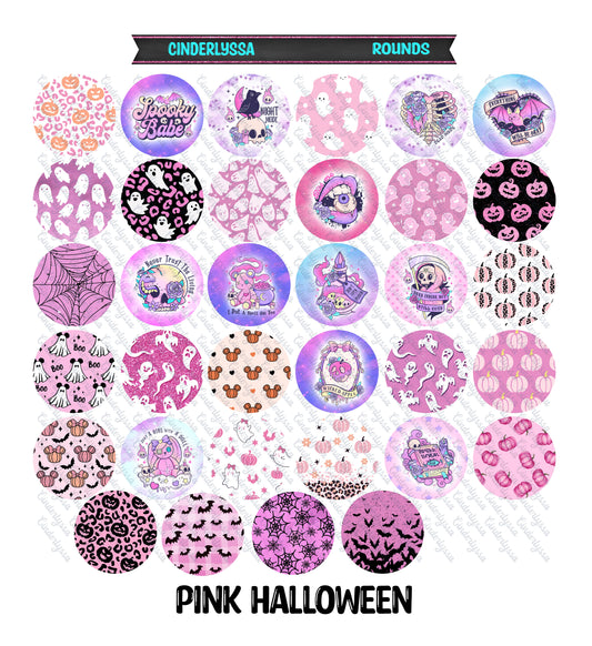 3 inch Round Pink Halloween Cardstock Only for car freshies - NO MOLD for Aroma Bead Molds, Premium Cardstock Images