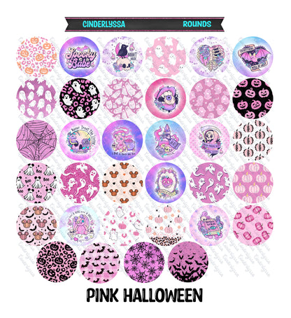 3.75 inch Round: Pink Halloween for Cardstock Silicone Mold, for Aroma Bead Molds, Premium Cardstock Images
