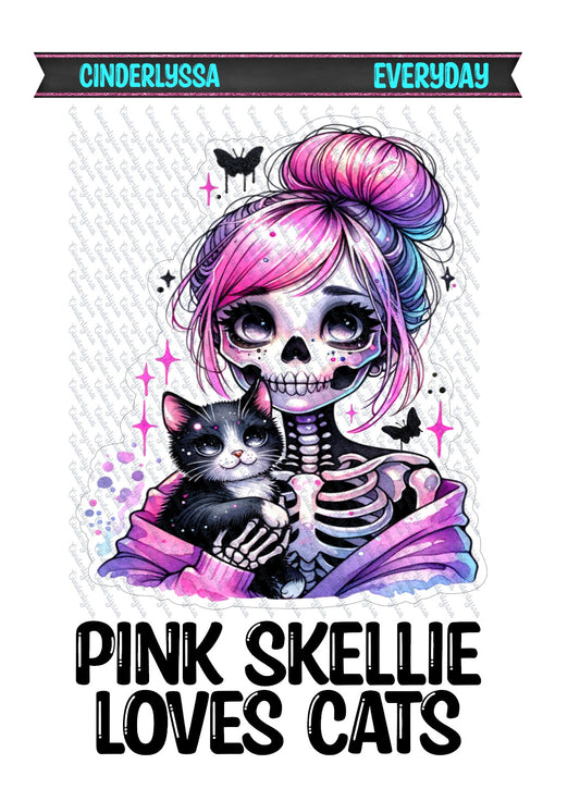 Pink Skellie Loves Cats Cardstock Silicone Mold, Aroma Bead Molds, Premium Cardstock Images