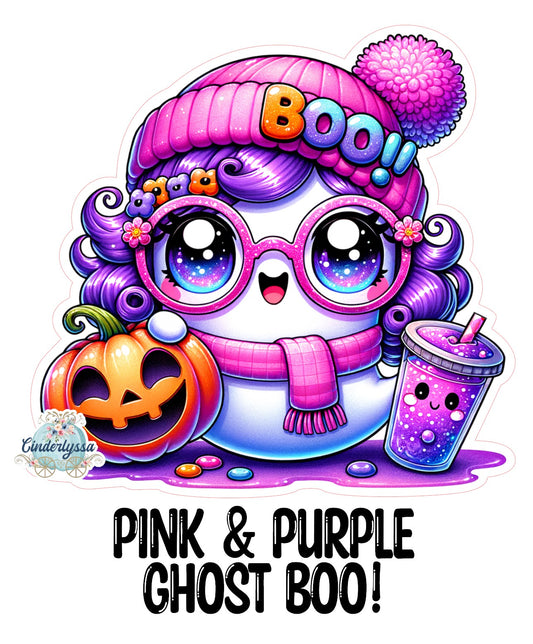 Pink & Purple Ghost Boo! Cardstock Silicone Mold, Aroma Bead Molds, Car Freshies, Premium Cardstock Images