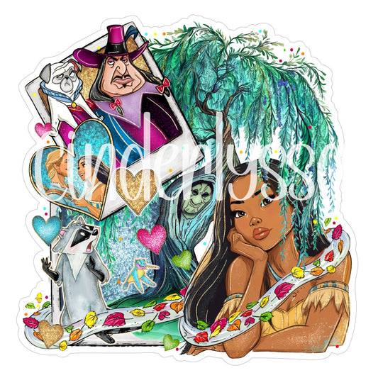 Pocahontas Collage: Colors of the Wind, John Smith, Willow, Meeko Cardstock Silicone Mold, Aroma Bead Molds, Car Freshie Mold, Premium Cardstock Images