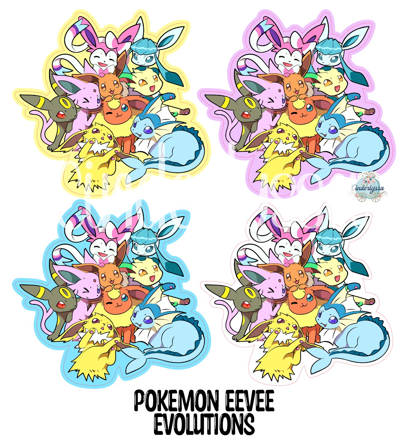 Pokemon: Eevee Evolutions Cardstock Silicone Mold, Aroma Bead Molds