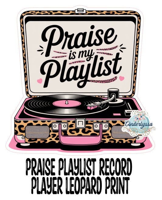 Praise Playlist Record Player Leopard Print Cardstock Silicone Mold, Aroma Bead Molds, Premium Cardstock Images