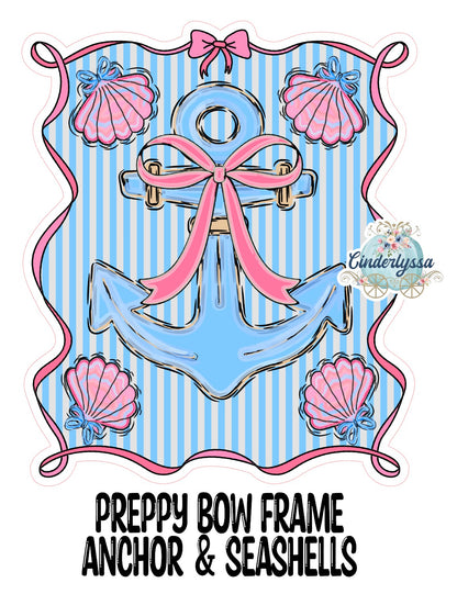 Preppy Bow Frame Anchor & Seashells Cardstock Silicone Mold, Aroma Bead Molds, Premium Cardstock