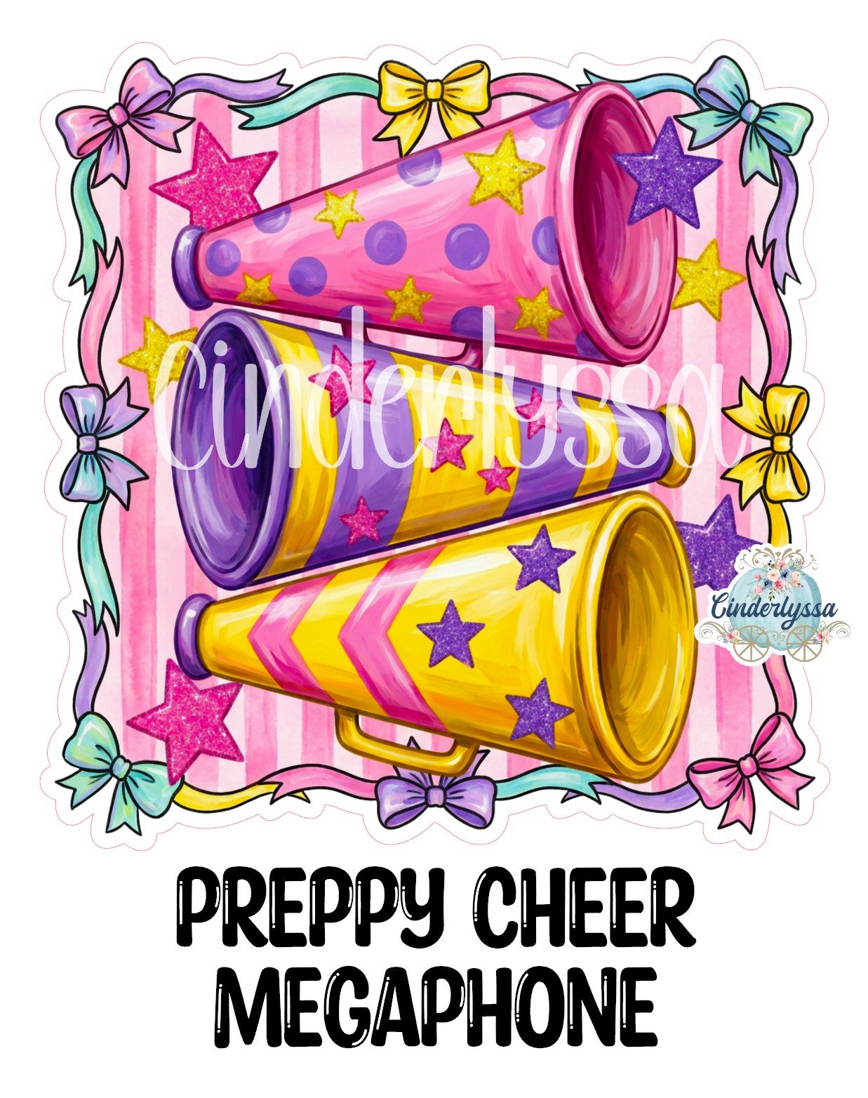 Preppy Cheer Megaphone Cardstock Silicone Mold, Aroma Bead Molds, Car Freshies, Premium Cardstock Images
