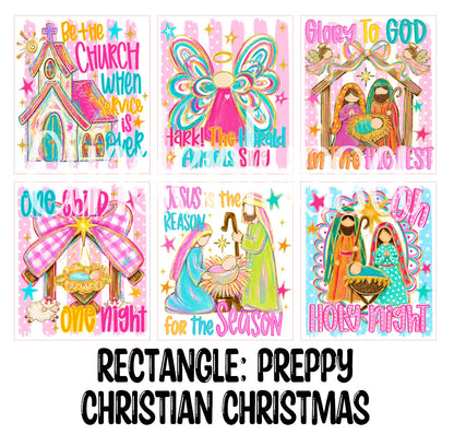 3x4 inch: Preppy Christmas Theme Rectangle With .25 inch Curved Edge Cardstock/Picture Silicone Mold, Aroma Bead Molds
