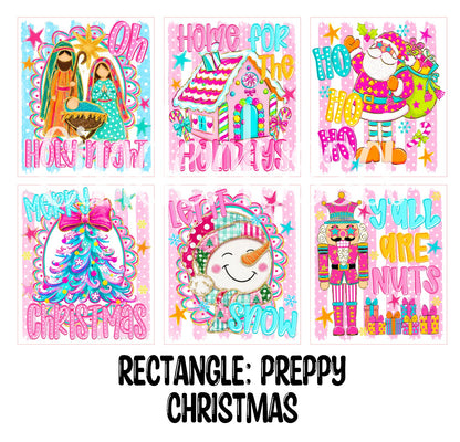 3x3.5 inch Rectangle: Preppy Christmas Theme With .25 inch Curved Edge Cardstock/Picture With Curved Edge Cardstock Silicone Mold, Aroma Bead Molds