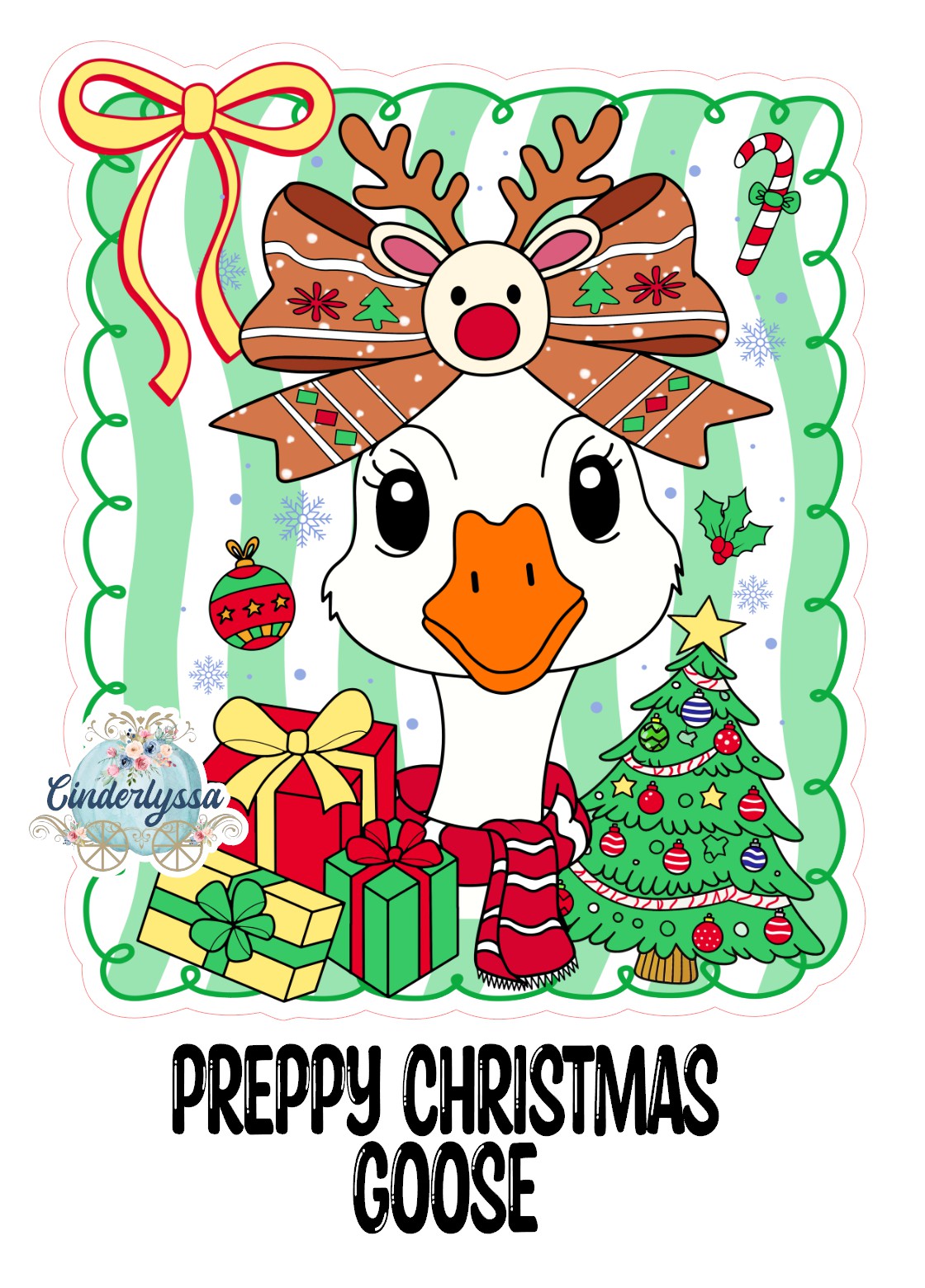 Preppy Christmas Goose Cardstock Silicone Mold, Aroma Bead Molds, Premium Cardstock Images