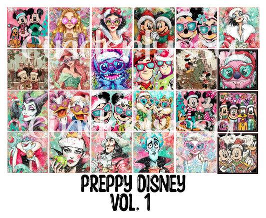 3 inch Square Preppy Disney Vol. 1 Cardstock Only for freshies - NO MOLD: Cardstock Silicone Mold, Premium Cardstock Image