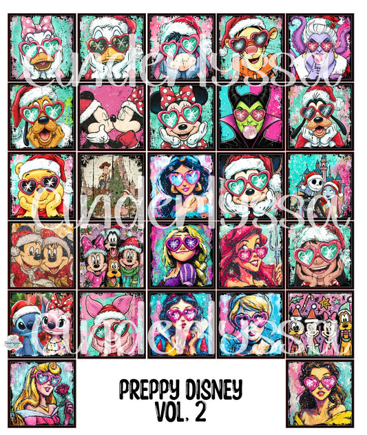 3 inch Square Preppy Disney Vol. 2 Cardstock Only for freshies - NO MOLD: Cardstock Silicone Mold, Premium Cardstock Image