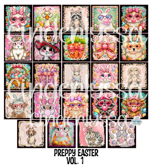 2.5 inch Square Preppy Easter Vol. 1 Cardstock Only for freshies - NO MOLD: Cardstock Silicone Mold, for Aroma Bead Molds, Premium Cardstock Images
