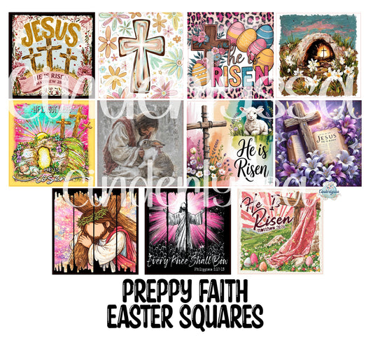 2 inch Square Preppy Faith Easter Cardstock Only for freshies - NO MOLD: Aroma Bead Molds, Premium Cardstock Image