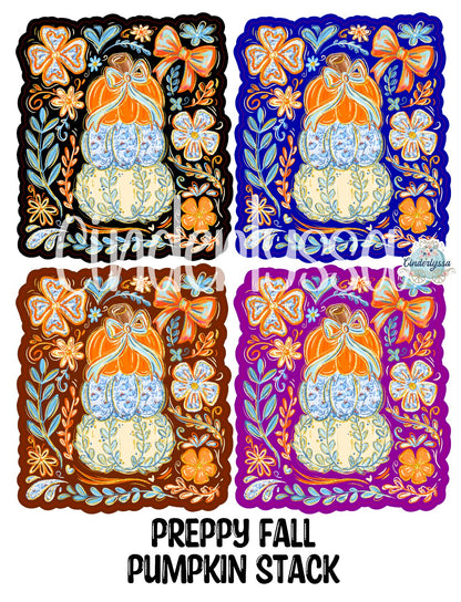 Preppy Fall Pumpkin Stack Cardstock Silicone Mold, Aroma Bead Molds, Premium Cardstock Images