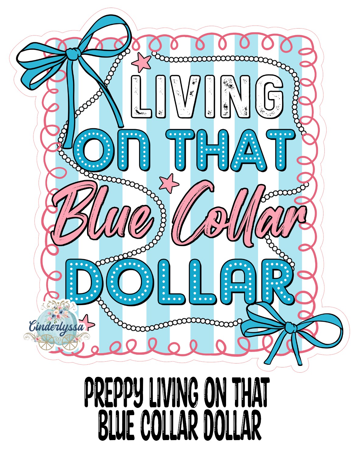 Preppy Living On That Blue Collar Dollar Cardstock Silicone Mold, Aroma Bead Molds, Premium Cardstock Images