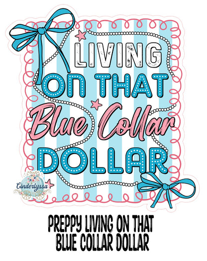 Preppy Living On That Blue Collar Dollar Cardstock Silicone Mold, Aroma Bead Molds, Premium Cardstock Images