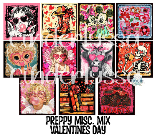 2.5 inch Square Preppy Misc. Mix Valentines Day Cardstock Only for freshies - NO MOLD: Cardstock Silicone Mold, for Aroma Bead Molds, Premium Cardstock Images