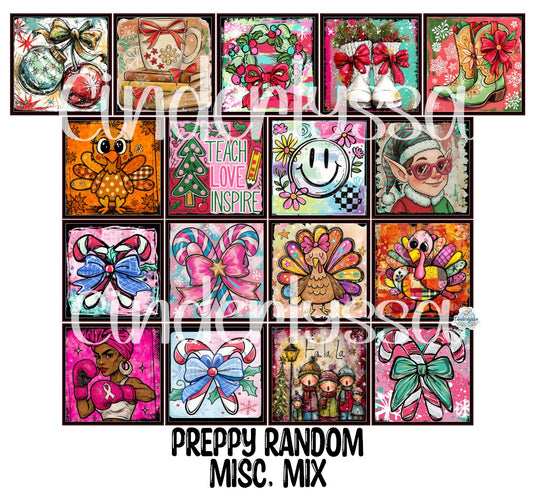 3 inch Square Preppy Random Misc. Mix Cardstock Only for freshies - NO MOLD: Cardstock Silicone Mold, Premium Cardstock Image