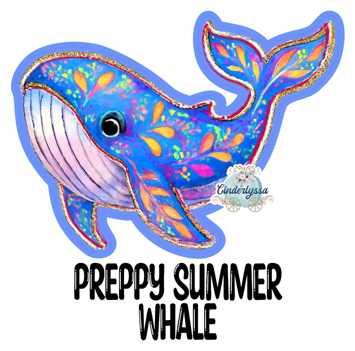 Preppy Summer Whale Cardstock Silicone Mold, Aroma Bead Molds, Premium Cardstock Images