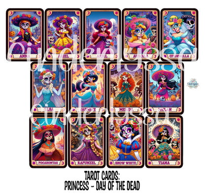 Tarot Cards: Princess Day of the Dead Theme Dual Cavity Cardstock Silicone Mold, Aroma Bead Molds, Premium Cardstock Images