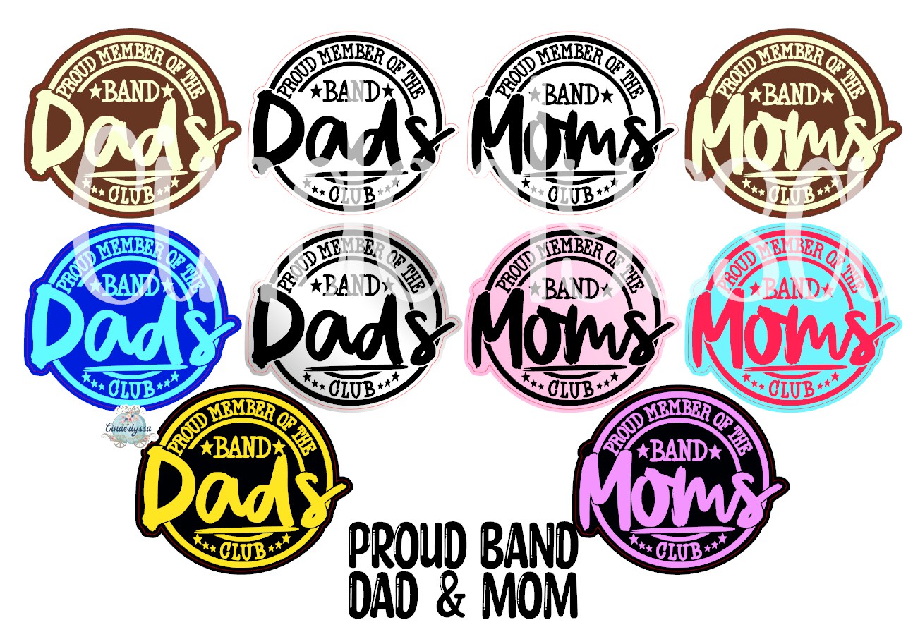 Proud Band Dad and Mom's Club Cardstock Silicone Mold, Aroma Bead Molds, Premium Cardstock Images