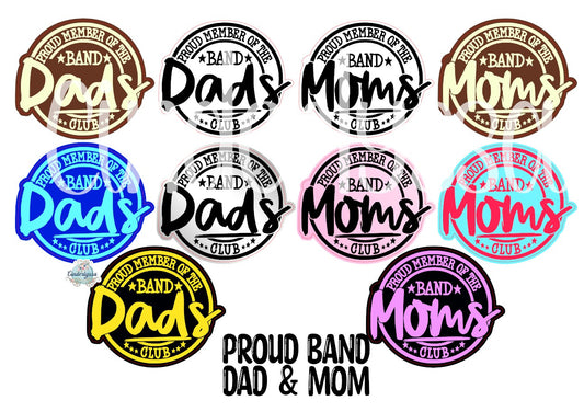 Proud Band Dad and Mom's Club Cardstock Silicone Mold, Aroma Bead Molds, Premium Cardstock Images
