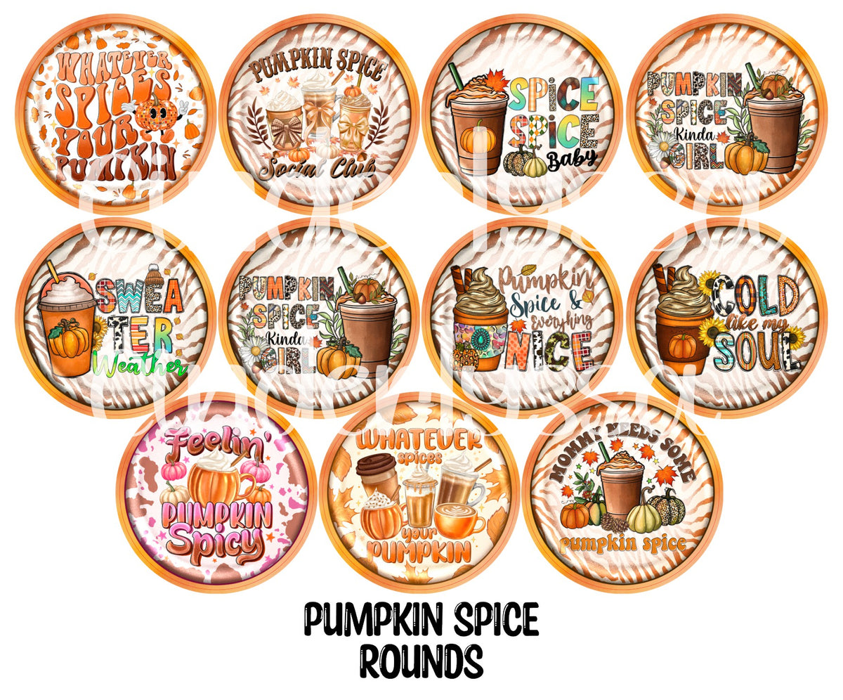 Pumpkin Spice Rounds Cardstock Only for freshies - NO MOLD for Aroma Bead Molds, Premium Cardstock Images