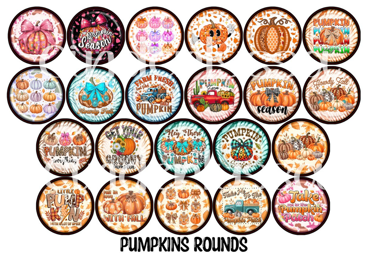 Pumpkins Rounds Cardstock Only for freshies - NO MOLD for Aroma Bead Molds, Premium Cardstock Images