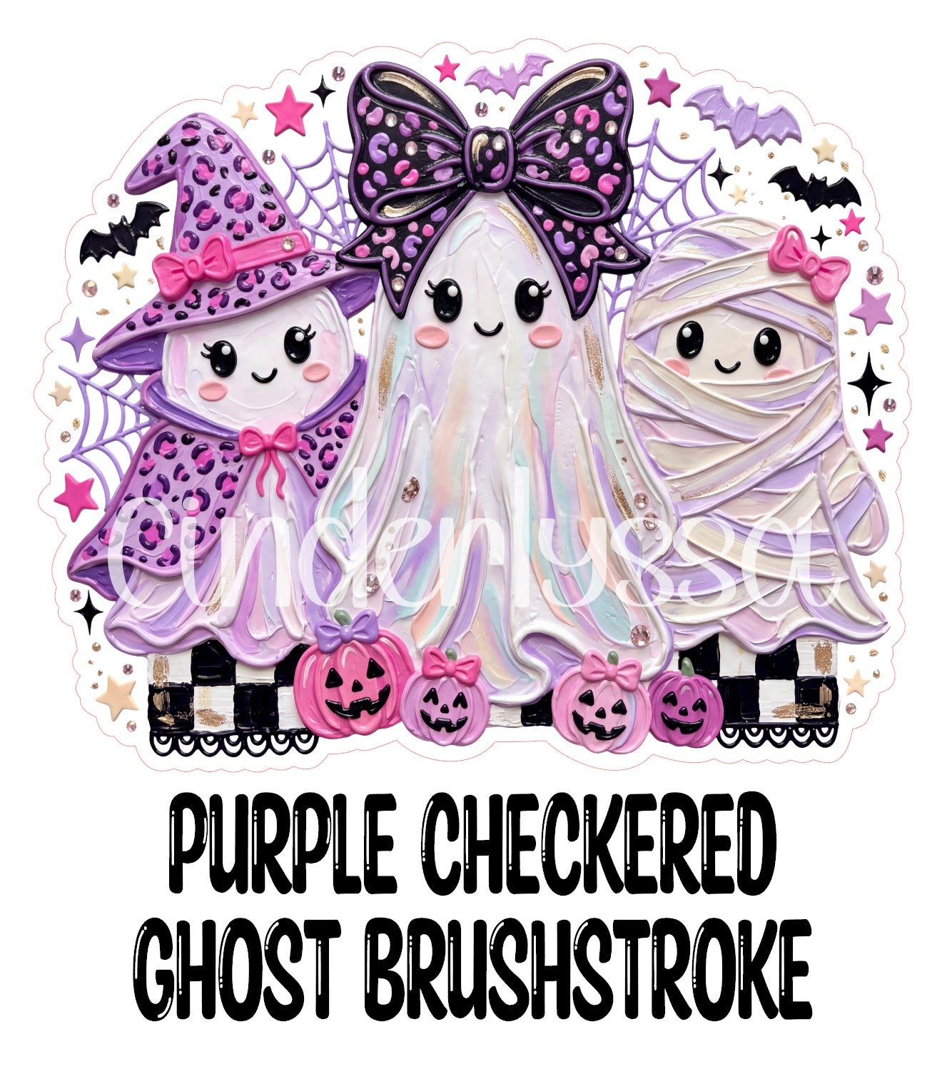 Purple Checkered Ghost Brushstroke Cardstock Silicone Mold, Aroma Bead Molds, Premium Cardstock Images