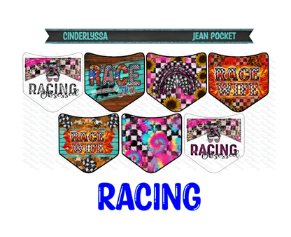 Jean Pocket: Racing Image Inserts for Cardstock Silicone Mold, Aroma Bead Molds